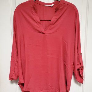 Lush -  3/4 sleeved high/low pink blouse